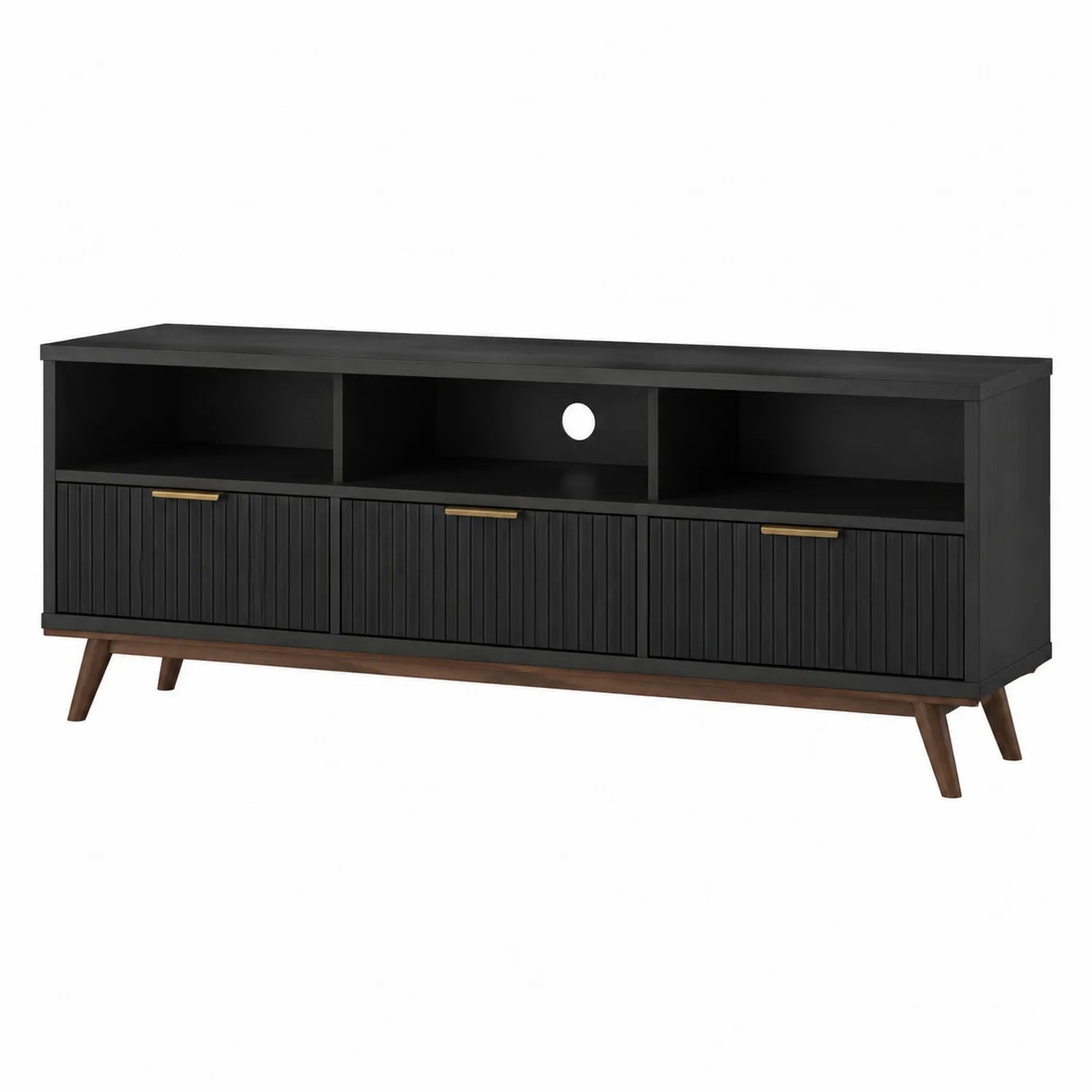 TV-Ständer MDF-Schwarz 180x40x50cm