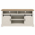TV-Schrank aus MDF mit Schiebetüren, Weiß/Naturholz