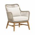 Gartenstuhl aus Teakholz und Seilgeflecht Beige 80x75x85 cm