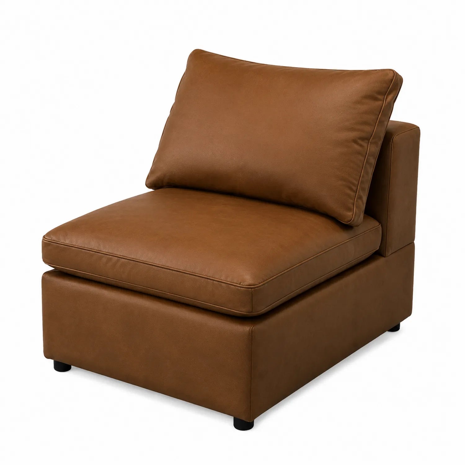 Modulares Sofa-Element PU-Leder Braun 80x80x75cm