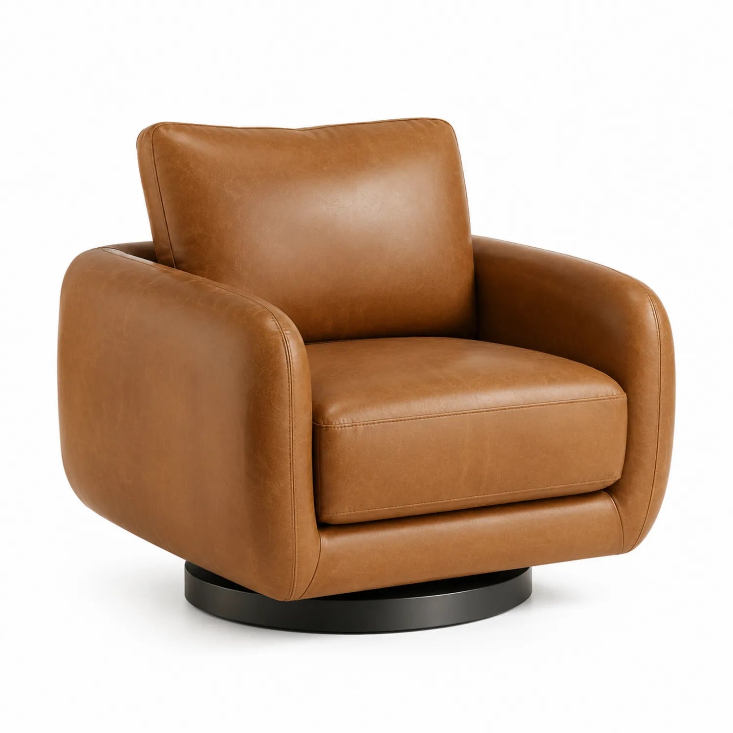 Drehbarer Ledersessel Braun 80x85x75cm
